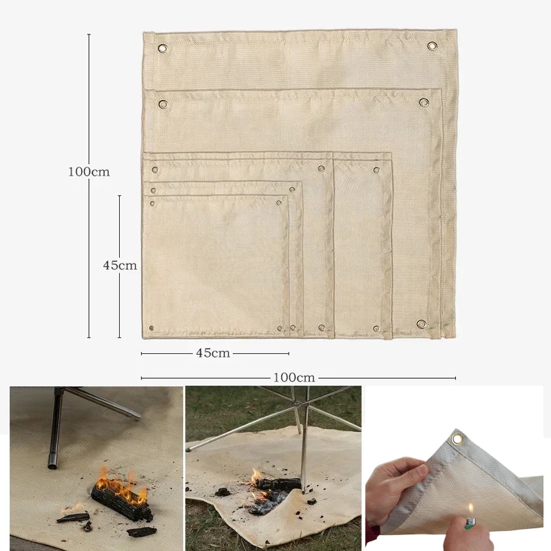 Outdoor Camping Blanket - キャンプ用耐火マット 耐熱ブランケット アウトドアファイヤーピットパッド バーベキューグリル断熱マット 防火性地面保護材