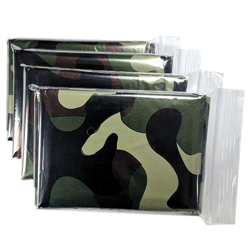 Camping Rain Poncho - 1 個緊急サーマルブランケット折りたたみ防水防風応急処置マットサンシェード再利用可能なポータブルポンチョキャンプマットパッド