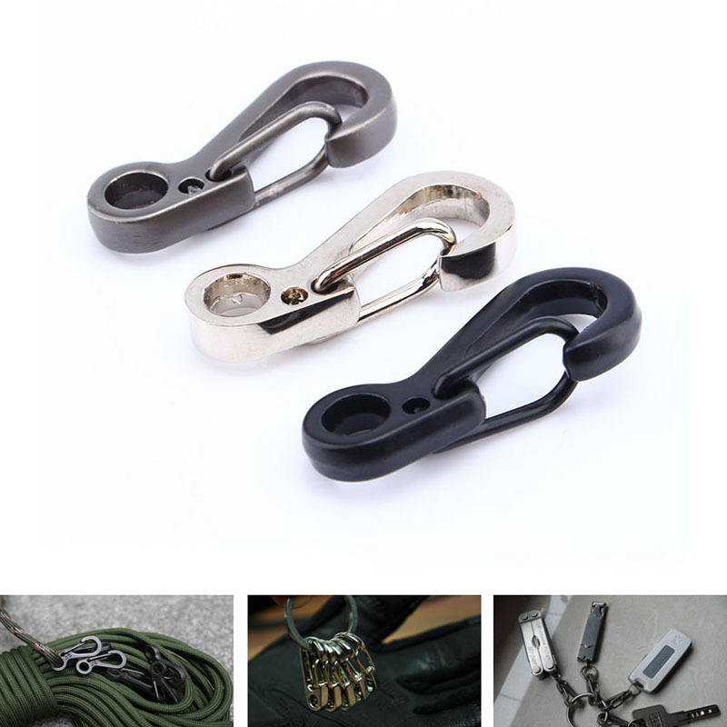 Outdoor Camping Essential Gear - 10 ピース/ロットミニカラビナパラコード戦術ギアフックキーチェーンキャンプ EDC サバイバルクライミング SF スプリングバックパッククラスプキーホルダー