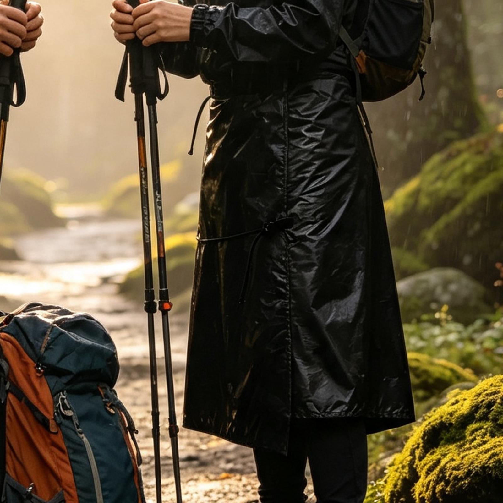 Camping Rain Poncho - 軽量で収納可能な防水レインスカート、半身用レインポンチョ、キャンプ、ハイキング、釣り、フェスティバル、ビーチ、アウトドア旅行に最適