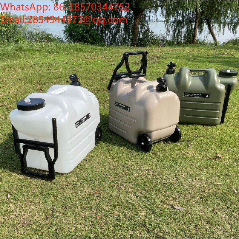 Outdoor Camping Direct - メーカー直販 アウトドアキャンプ用ポータブルタイロッドバケツ（ホイール付き、蛇口付き）車載用貯水タンク 28L