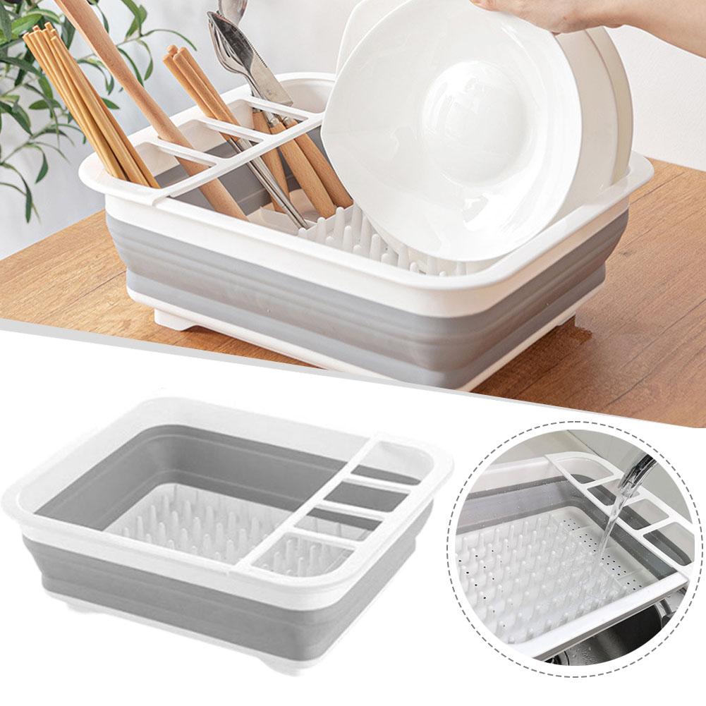 Outdoor Camping Sink - 折りたたみ式食器乾燥ラック、食器整理棚、シンク乾燥ラック、ポータブル排水収納ボックス、キッチン、RV、キャンプ用トレイ