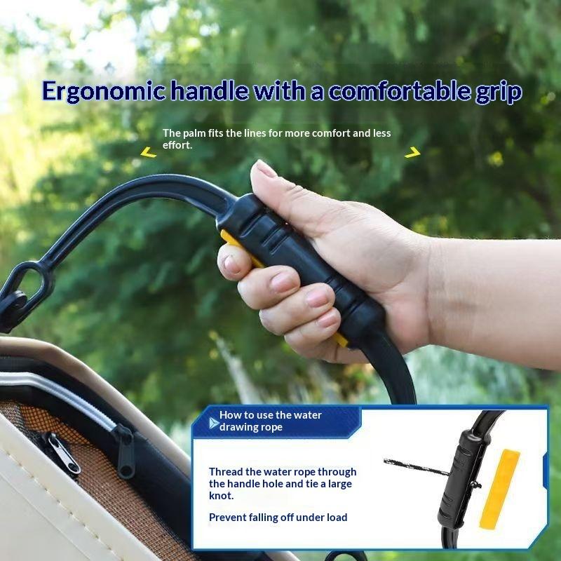 Outdoor Camping Essential Gear - 8L 13L 防水折りたたみ式釣りバケツ 人間工学に基づいたハンドル 多機能ポータブルアウトドアキャンプ釣り道具