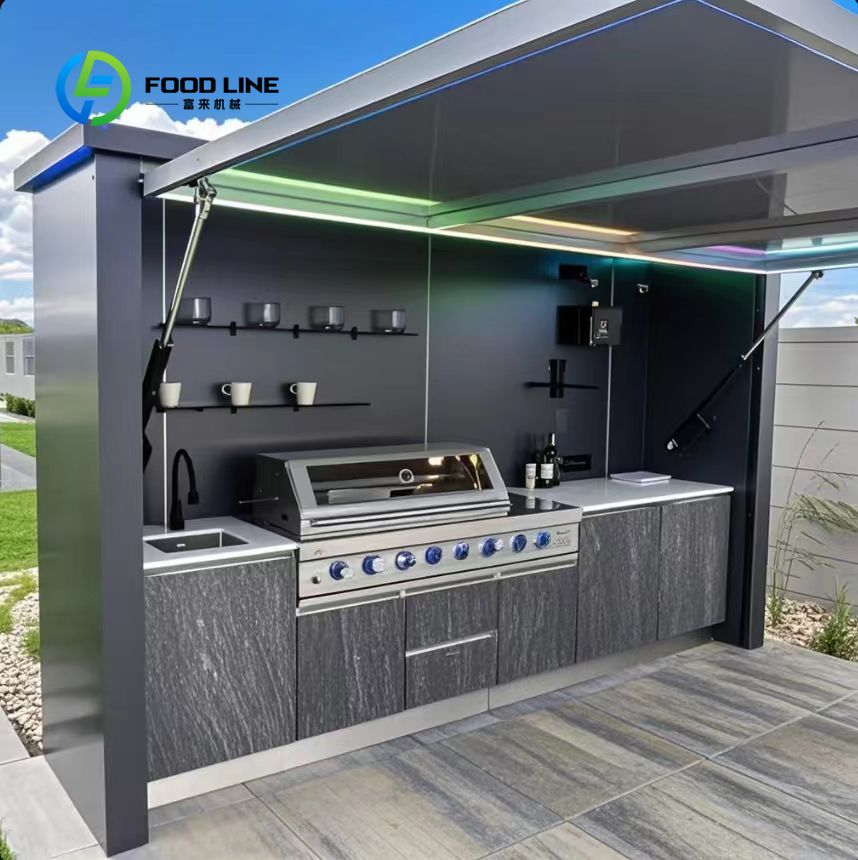 Outdoor Camping Sink - カスタマイズ可能なポータブル屋外キッチンカート（ホイールとシンク付き、錆びにくいスチール製）ビーチキャンプ、テールゲーティング、RV旅行に最適