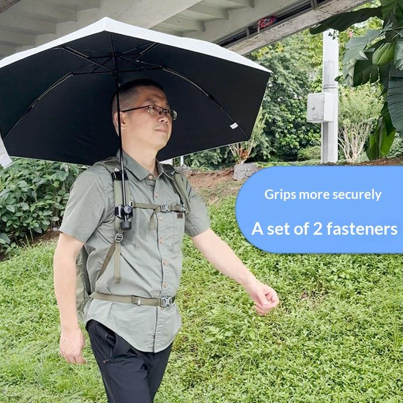 Outdoor Camping Umbrella - 1 セットポリエステルプラスチック傘クリップハンズフリー軽量固定ホルダーバックパック屋外ハイキングトレッキングキャンプ用