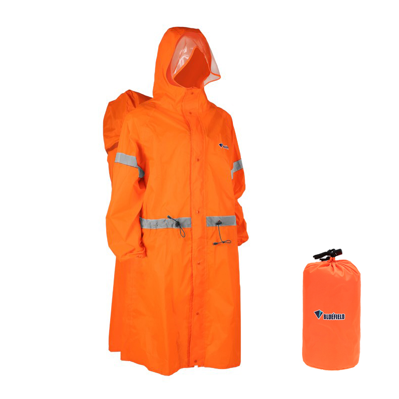 Camping Rain Poncho - ユニセックス反射材付きアウトドアクライミングバッグバックパックレインコートレインカバーワンピースレインポンチョケープジャケットハイキングキャンプサイクリング用
