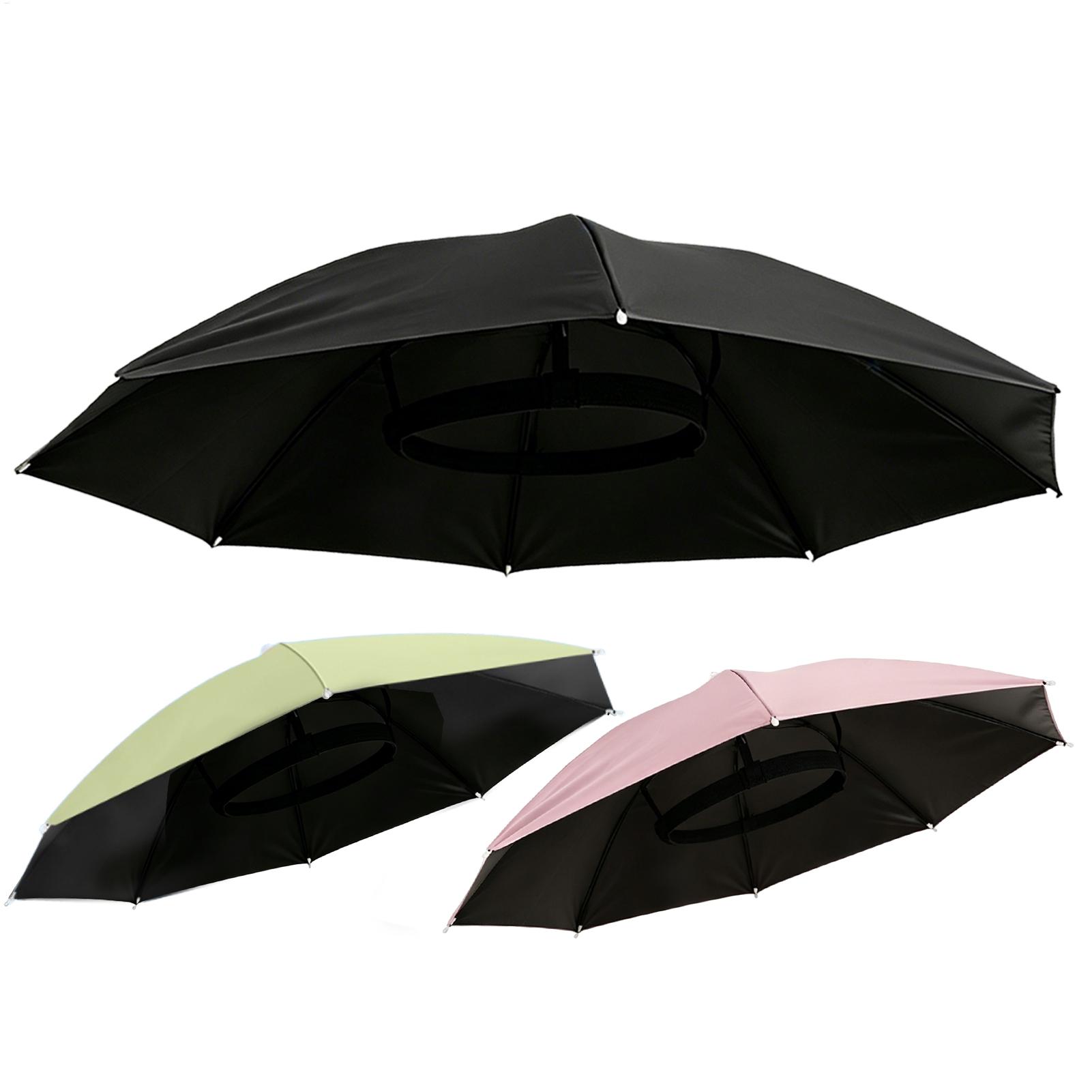Outdoor Camping Umbrella - 折りたたみ傘帽子防水ハンズフリー帽子調節可能な日よけ帽子女性男性屋外ビーチキャンプハイキング釣りゴルフ