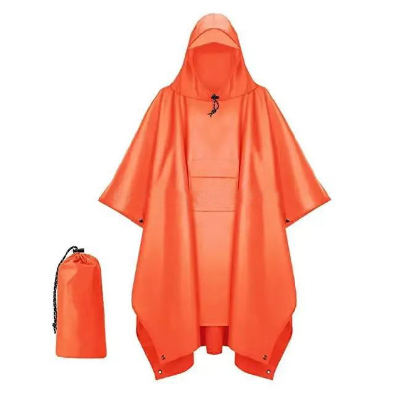 屋外 3 で 1 軍事レインコートフード付きスリーブ防水レイ - Camping Rain Poncho のレビューと価格