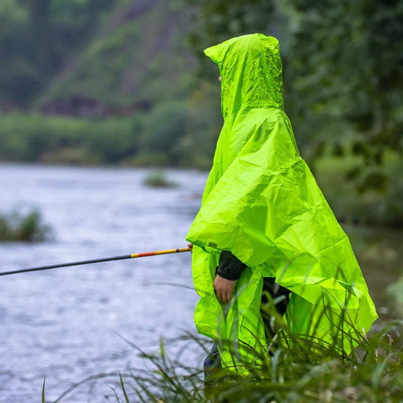 3 in 1 防水レインコート軽量アウトドアハイキングレイン - Camping Rain Poncho のレビューと価格