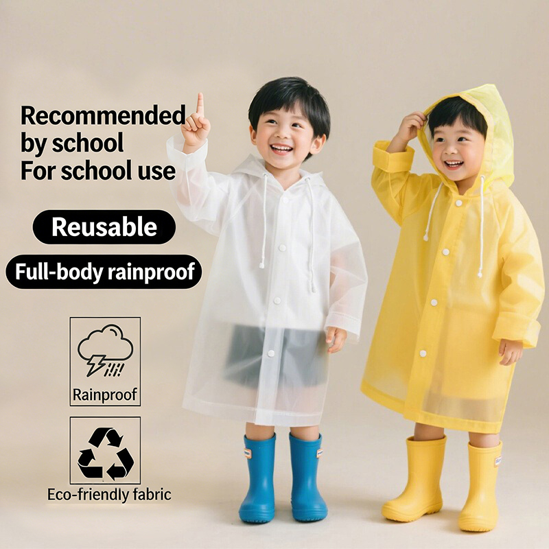 子供用使い捨てレインコート EVA ロングワンピースポンチョ - Camping Rain Poncho のレビューと価格