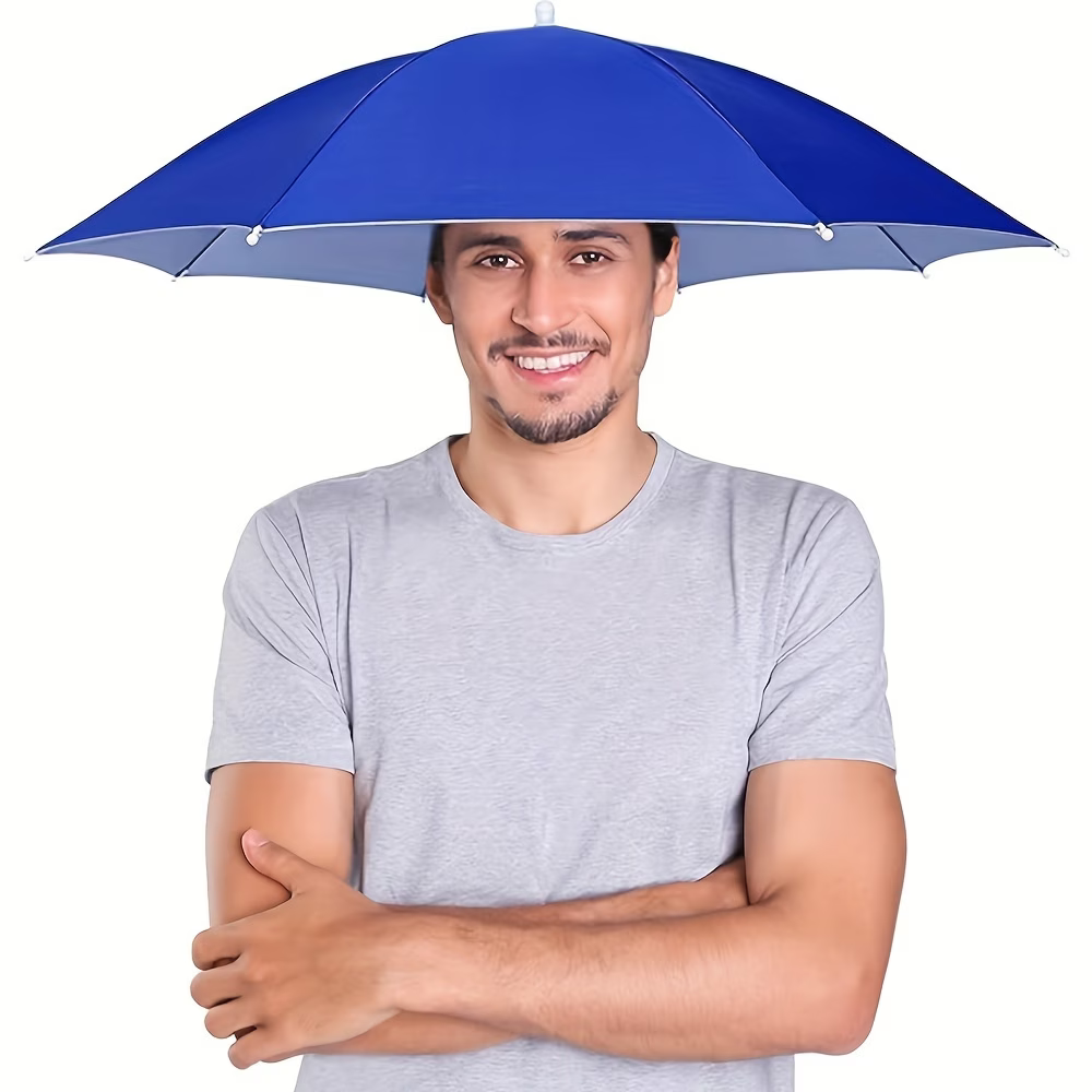 伸縮性のあるヘッドバンド傘帽子、UVカットハンズフリー日よけ - Outdoor Camping Umbrella のレビューと価格
