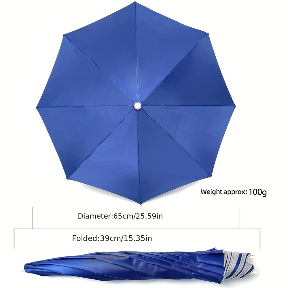 伸縮性のあるヘッドバンド傘帽子、UVカットハンズフリー日よけ - Outdoor Camping Umbrella のレビューと価格