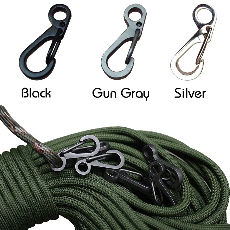 10 ピース/ロットミニカラビナパラコード戦術ギアフックキー - Outdoor Camping Essential Gear のレビューと価格