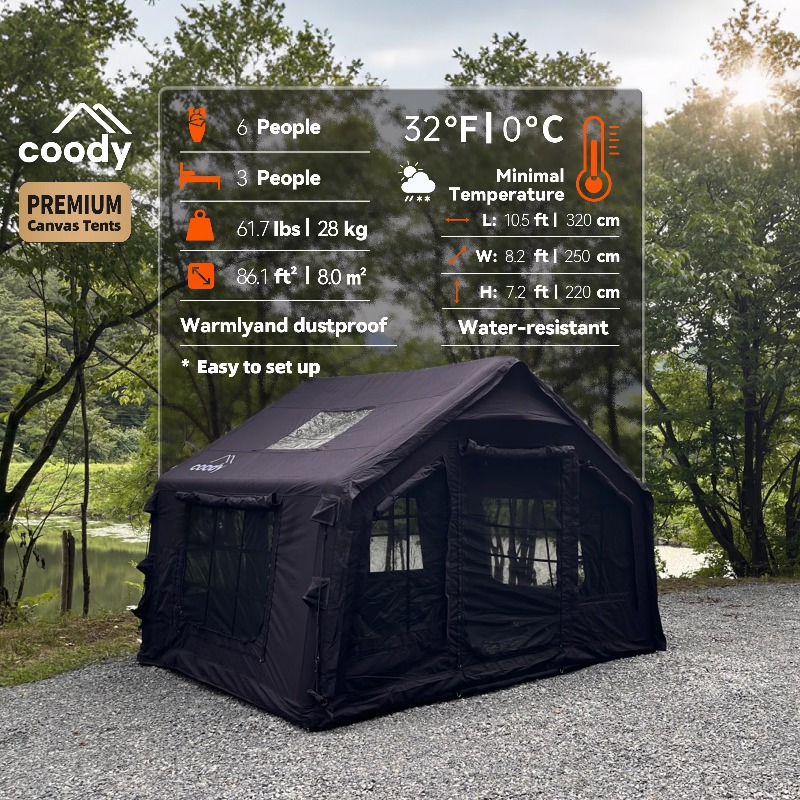 YTYIN Coody 8.0 エアーテント-ブラック 3～ - Outdoor Camping Direct のレビューと価格
