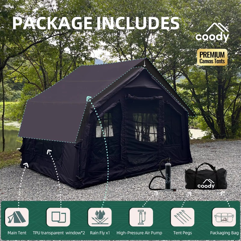 YTYIN Coody 8.0 エアーテント-ブラック 3～ - Outdoor Camping Direct のレビューと価格