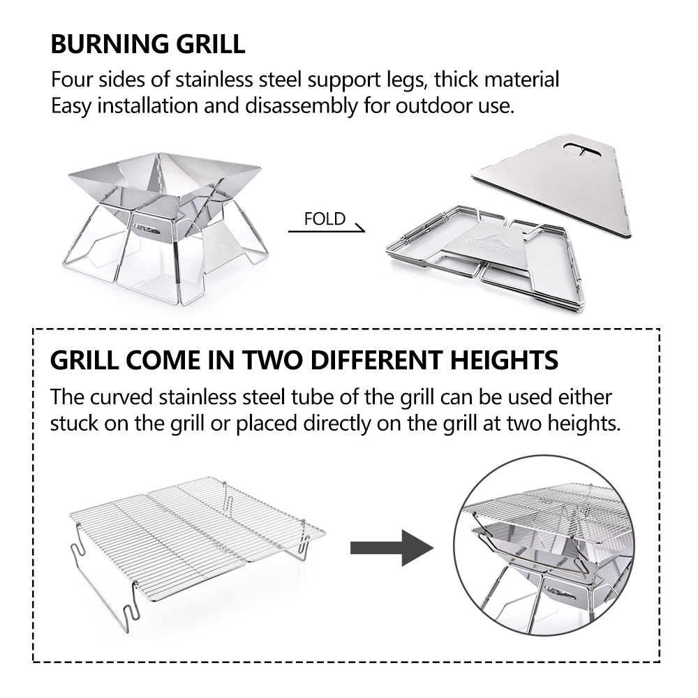 Widesea 防風薪キャンプグリル屋外ステンレス鋼荒野サバ - Outdoor Camping Sink のレビューと価格