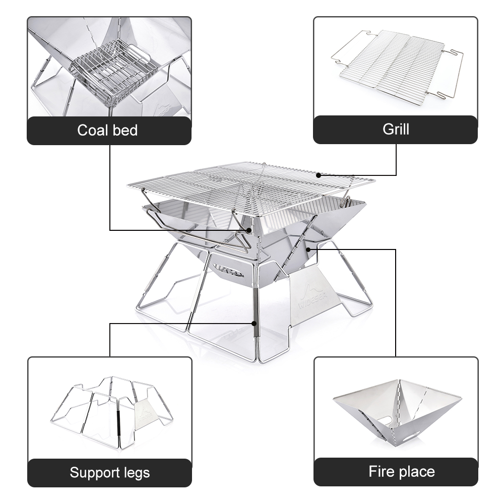 Widesea 防風薪キャンプグリル屋外ステンレス鋼荒野サバ - Outdoor Camping Sink のレビューと価格