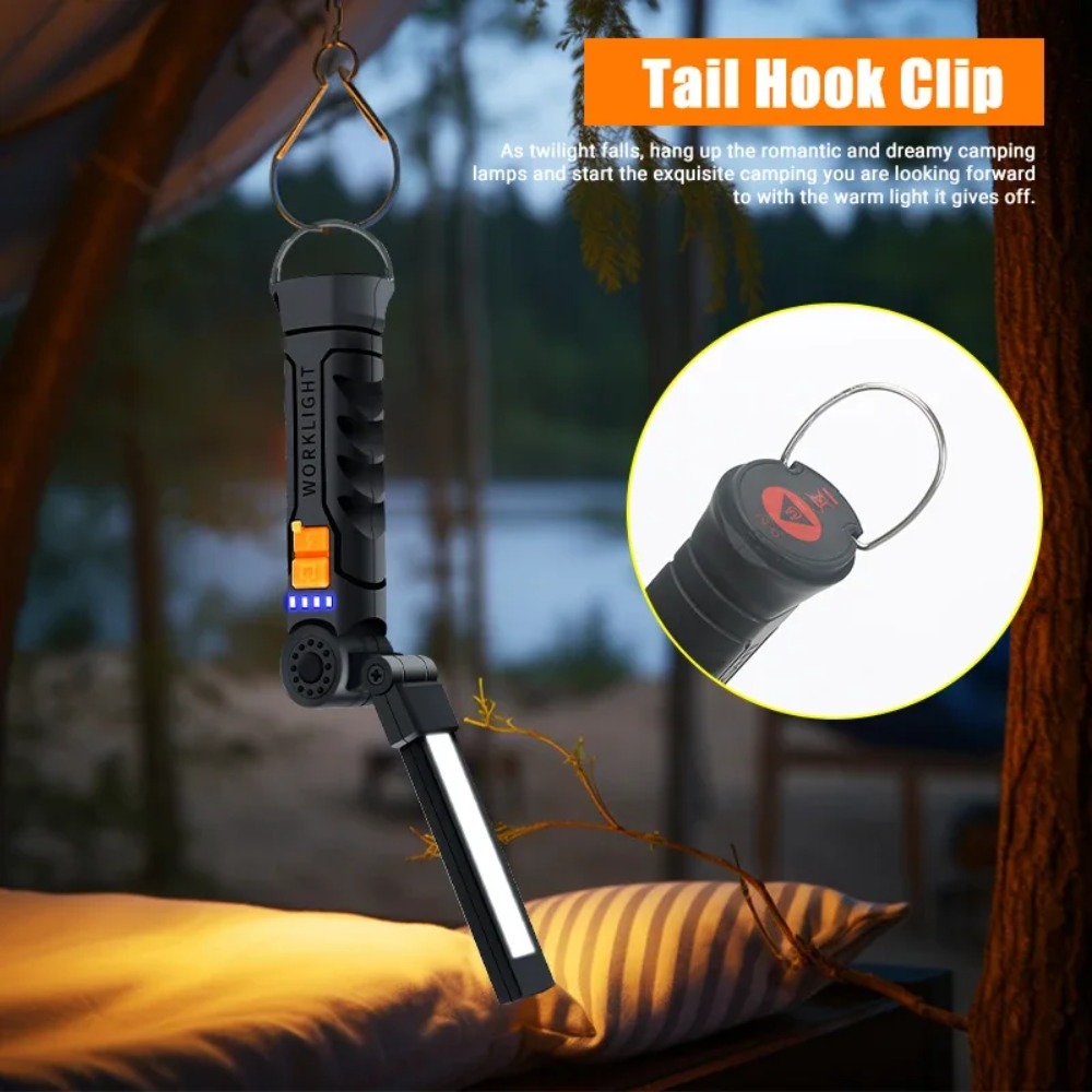 ポータブル COB LED 懐中電灯 USB 充電式トーチ、 - Battery Outdoor Camping のレビューと価格