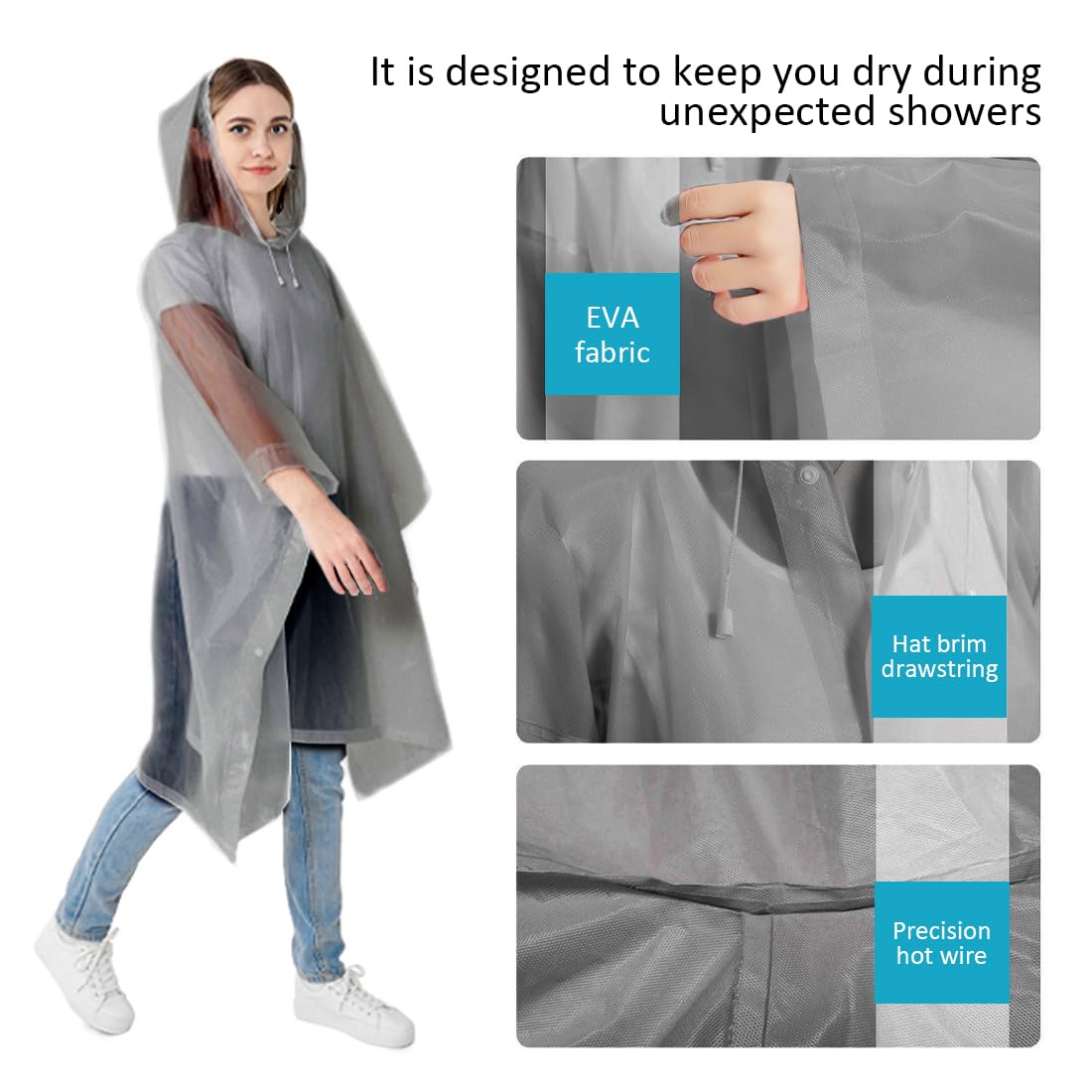 厚手防水レインコートポンチョ全身防風レインスーツ男女兼用キャ - Camping Rain Poncho のレビューと価格