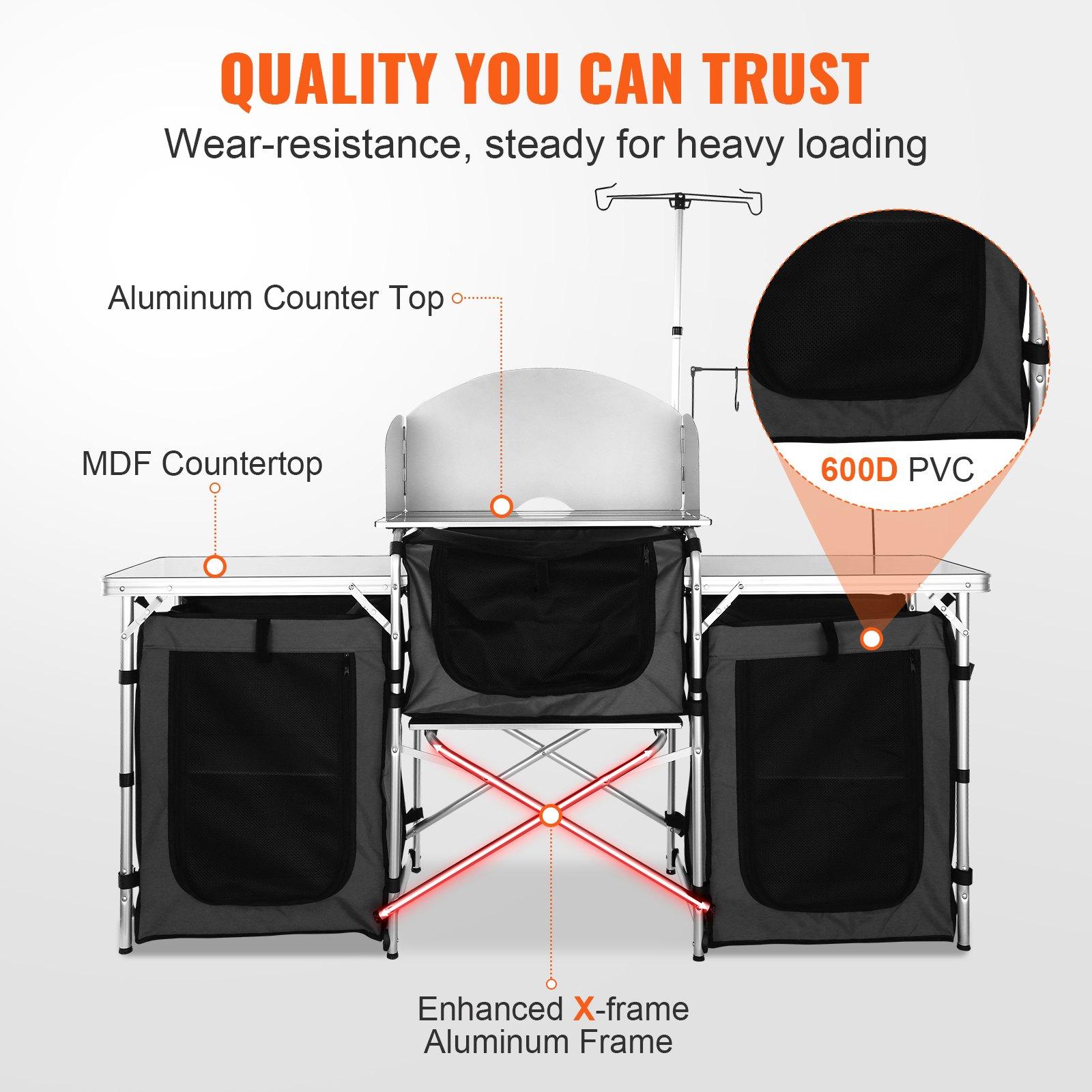 【父の日ギフト】VEVOR折りたたみ式アルミ製キャンプキッチ - Outdoor Camping Kitchen Setup のレビューと価格
