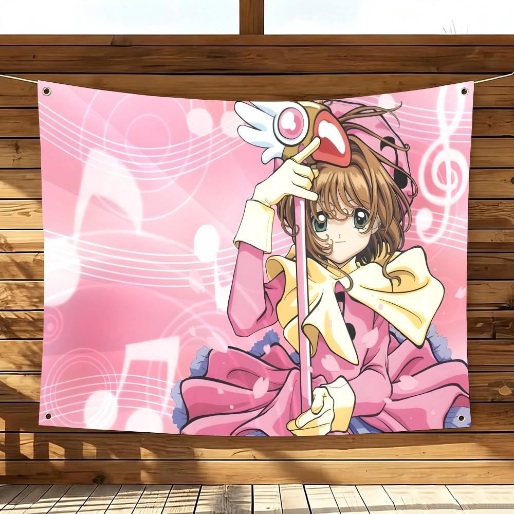 少女アニメ「カードキャプターさくら」の旗 リビングルーム、自 - Outdoor Camping Anime のレビューと価格
