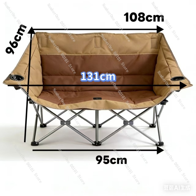 ポータブル屋外折りたたみダブルキャンプチェアパッド入り2人掛 - Outdoor Camping Folding Chairs のレビューと価格