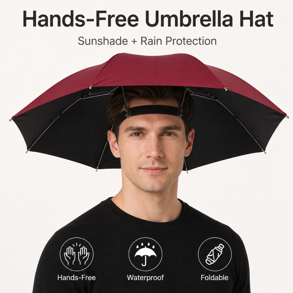 折りたたみ式ヘッド傘帽子 ハンズフリー 防水日よけ 釣り、ガ - Outdoor Camping Umbrella のレビューと価格