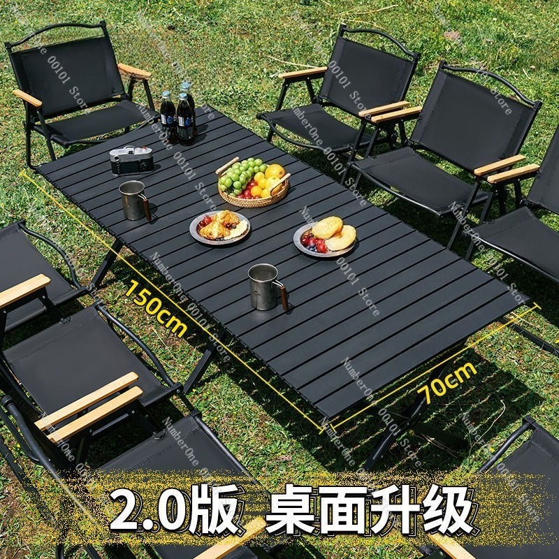 ポータブル屋外折りたたみキャンプテーブルと椅子セットロールア - Outdoor Camping Folding Chairs のレビューと価格