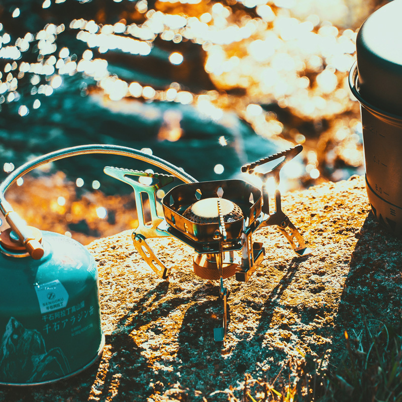 分割式携帯用防風ガスストーブ、取り外し可能なバーナー、平型お - Cooking Outdoor Camping のレビューと価格