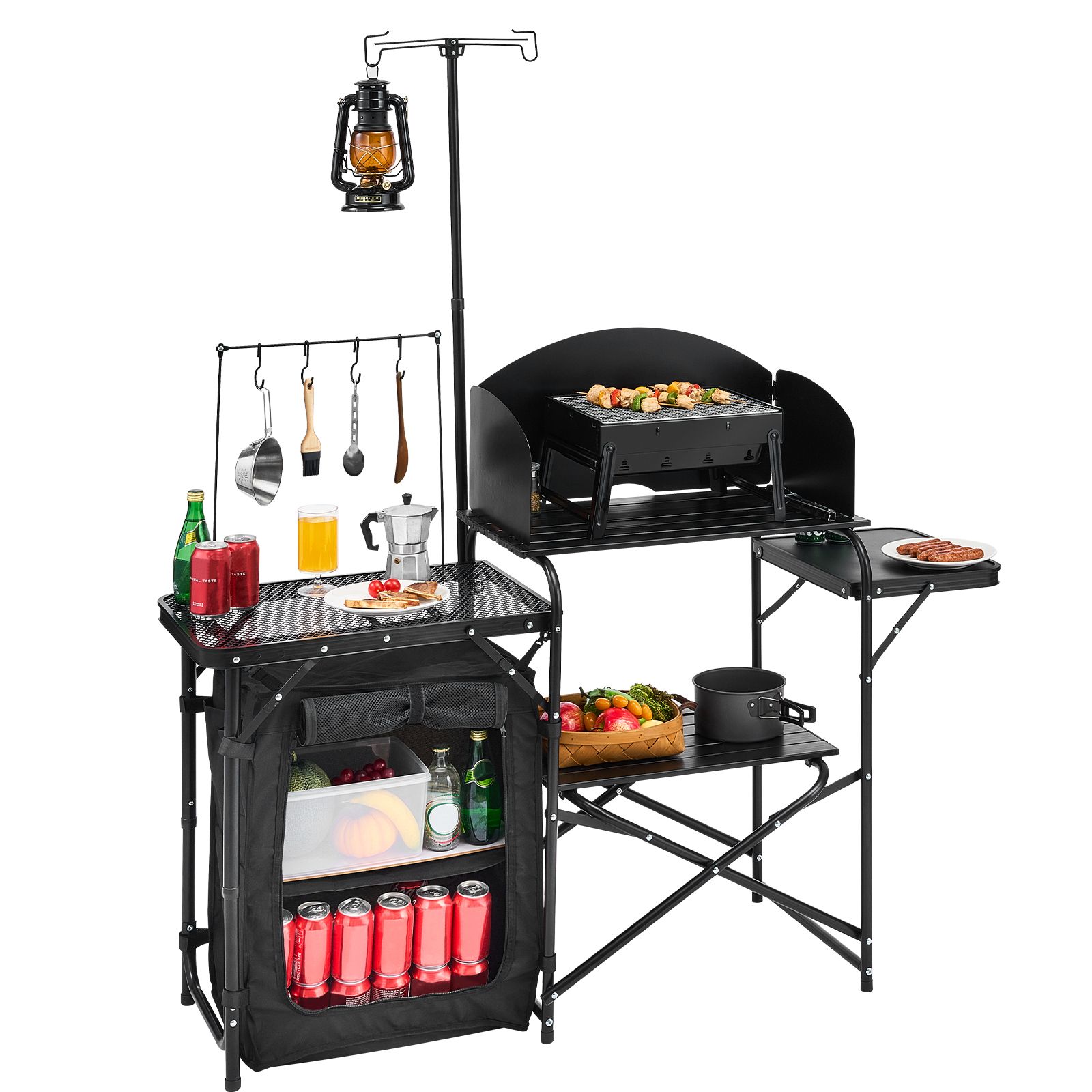 キャンプ用キッチンテーブル、アウトドアキャンプ用調理台、収納 - Outdoor Camping Kitchen Setup のレビューと価格