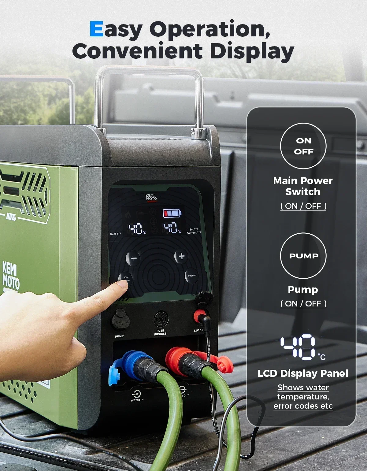 KEMIMOTO 給湯器 ポータブルシャワー ブタン ポンプ - Battery Outdoor Camping のレビューと価格