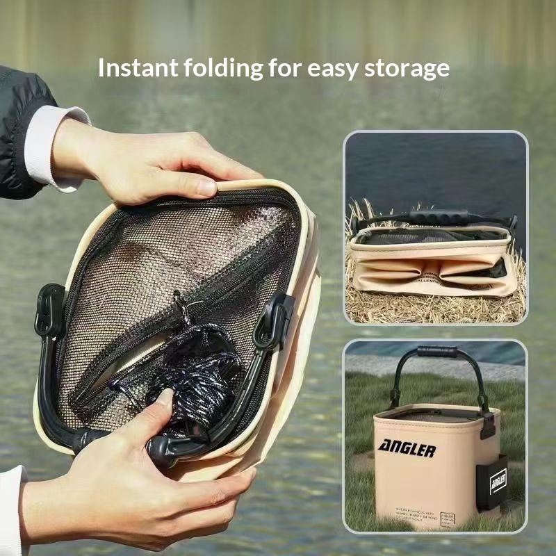 8L 13L 防水折りたたみ式釣りバケツ 人間工学に基づいた - Outdoor Camping Essential Gear のレビューと価格