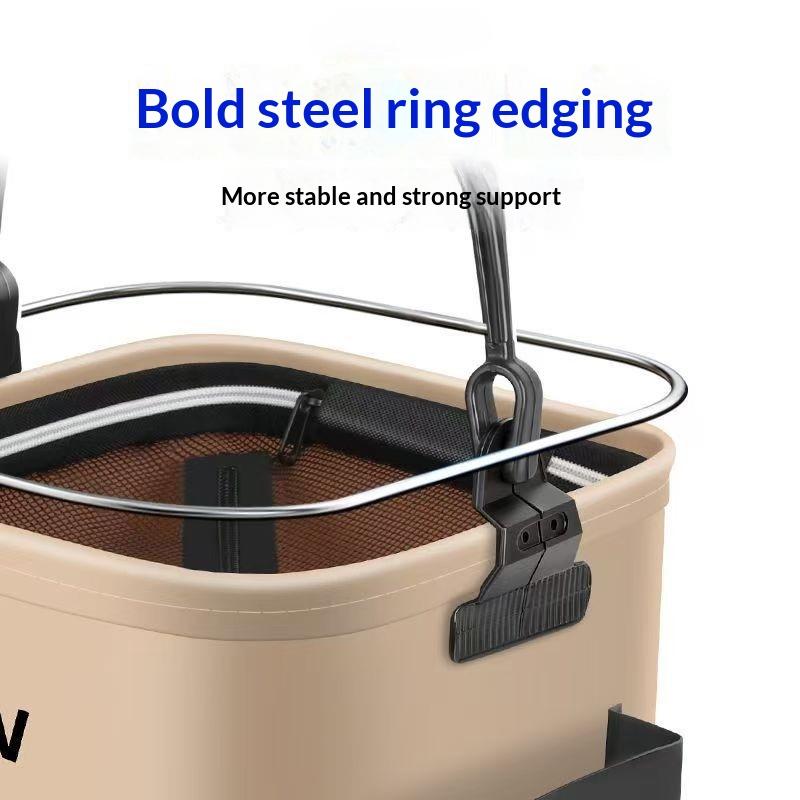 8L 13L 防水折りたたみ式釣りバケツ 人間工学に基づいた - Outdoor Camping Essential Gear のレビューと価格