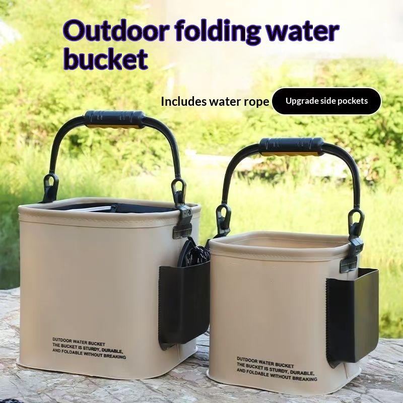 8L 13L 防水折りたたみ式釣りバケツ 人間工学に基づいた - Outdoor Camping Essential Gear のレビューと価格