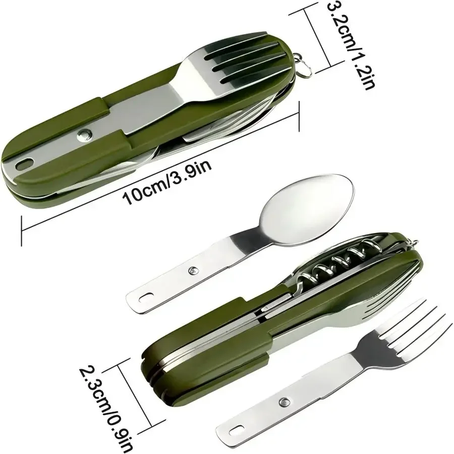 キャンプ用品 5-in-1 ステンレス製トラベルセット、多機 - Outdoor Camping Essential Gear のレビューと価格