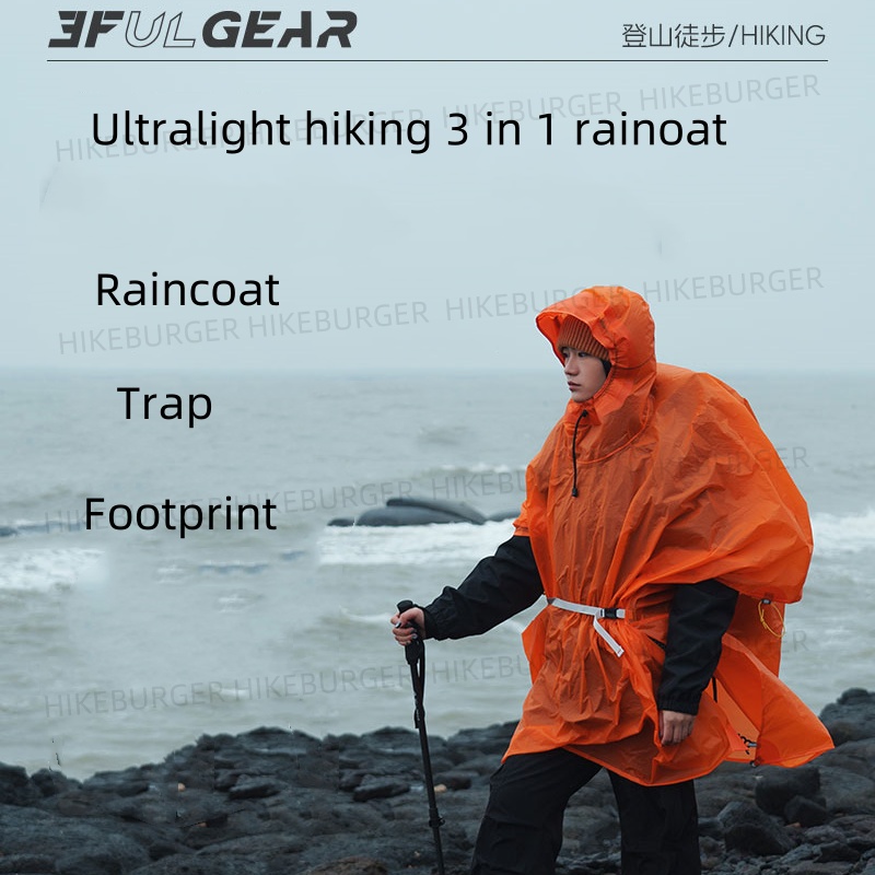 3F UL GEAR 3 In1 レインポンチョ アウトドア - Camping Rain Poncho のレビューと価格