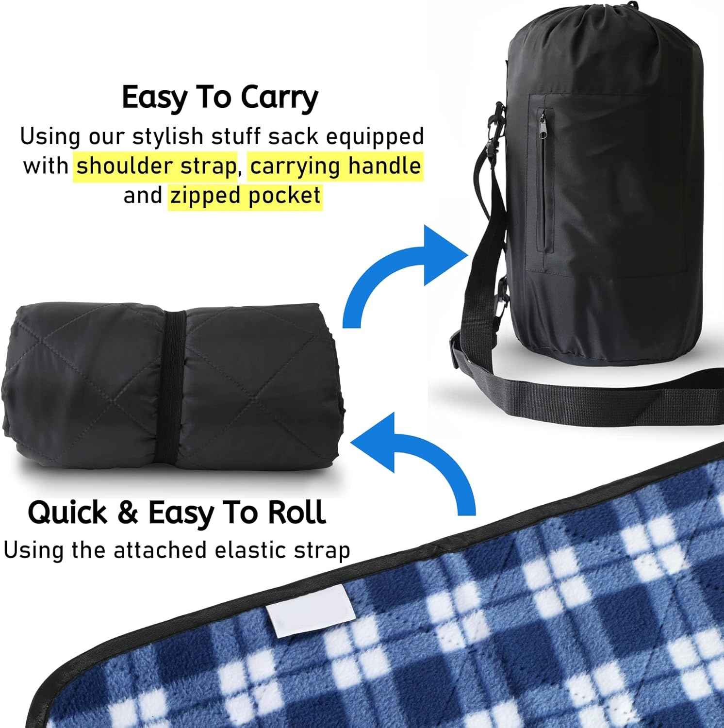 大型防水アウトドアブランケット - 超厚手プレミアムキルティ - Outdoor Camping Blanket のレビューと価格