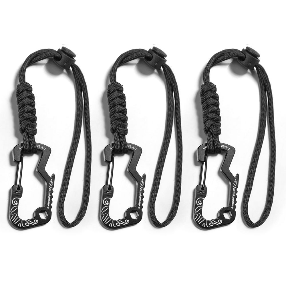 多機能タクティカルフックカラビナ、パラコードキーホルダー付き - Outdoor Camping Essential Gear のレビューと価格