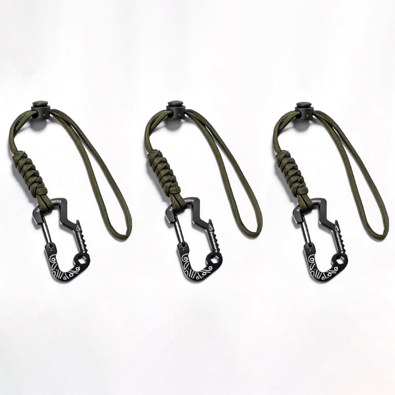 多機能タクティカルフックカラビナ、パラコードキーホルダー付き - Outdoor Camping Essential Gear のレビューと価格