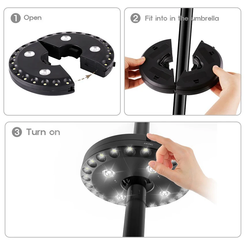 超高輝度アンブレラポールライト,28個のLEDライト,3つの - Outdoor Camping Umbrella のレビューと価格