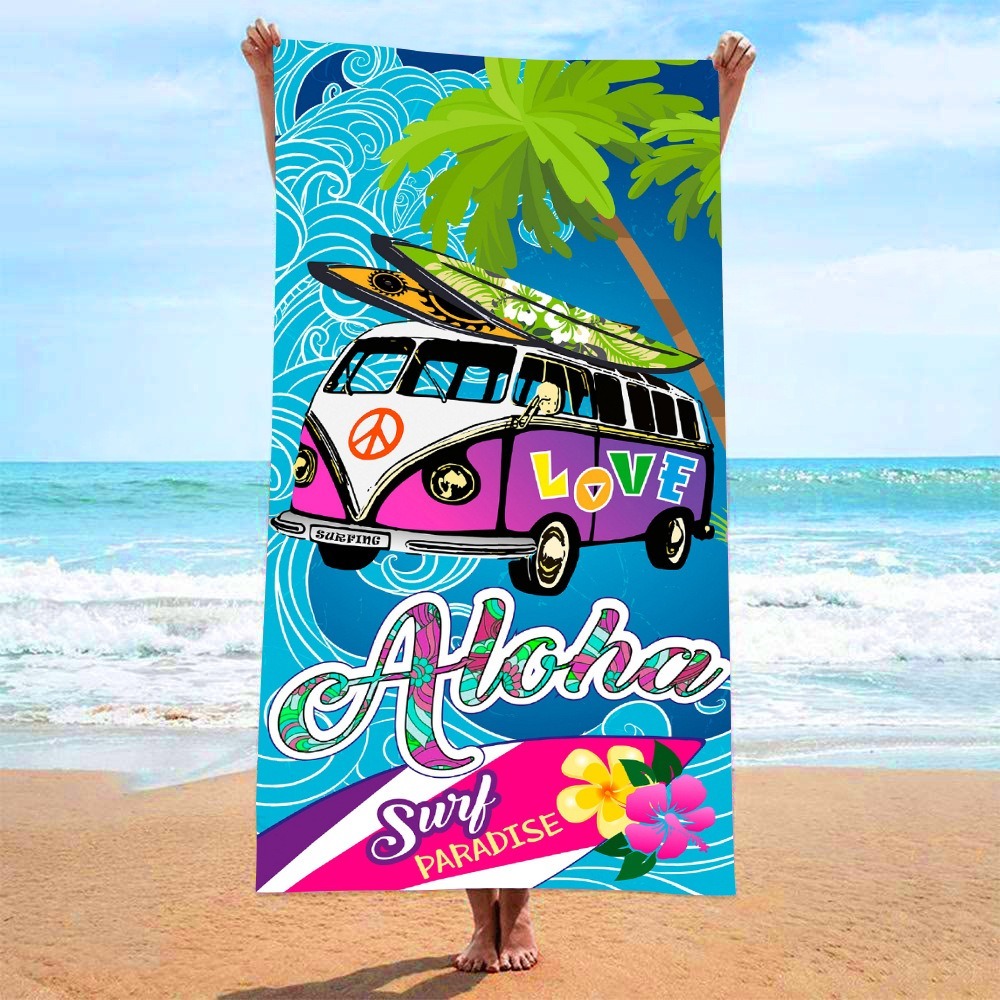 ヒョウ柄バスタオル 70x140CM ビーチ水泳速乾吸水ビー - Outdoor Camping Blanket のレビューと価格