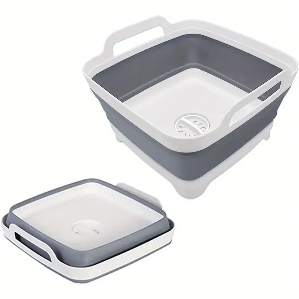 1Pc 正方形果物野菜洗浄洗面器キッチン製品供給折りたたみシ - Outdoor Camping Sink のレビューと価格