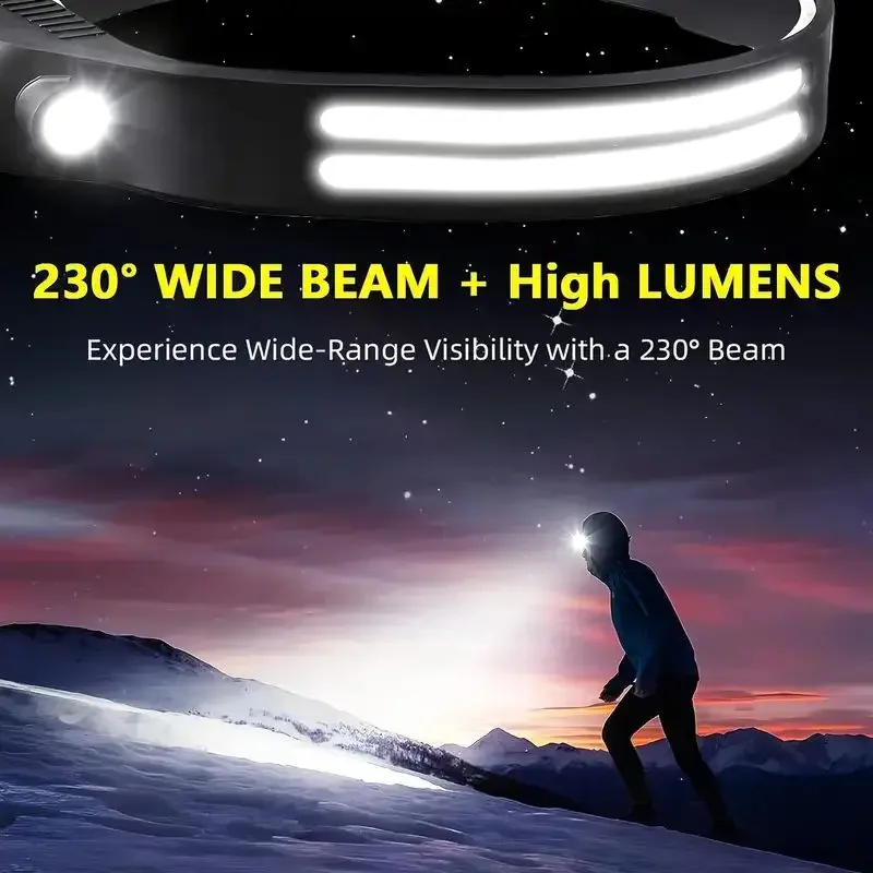 LED センサーヘッドランプ USB 充電式 LED ヘッド - Battery Outdoor Camping のレビューと価格