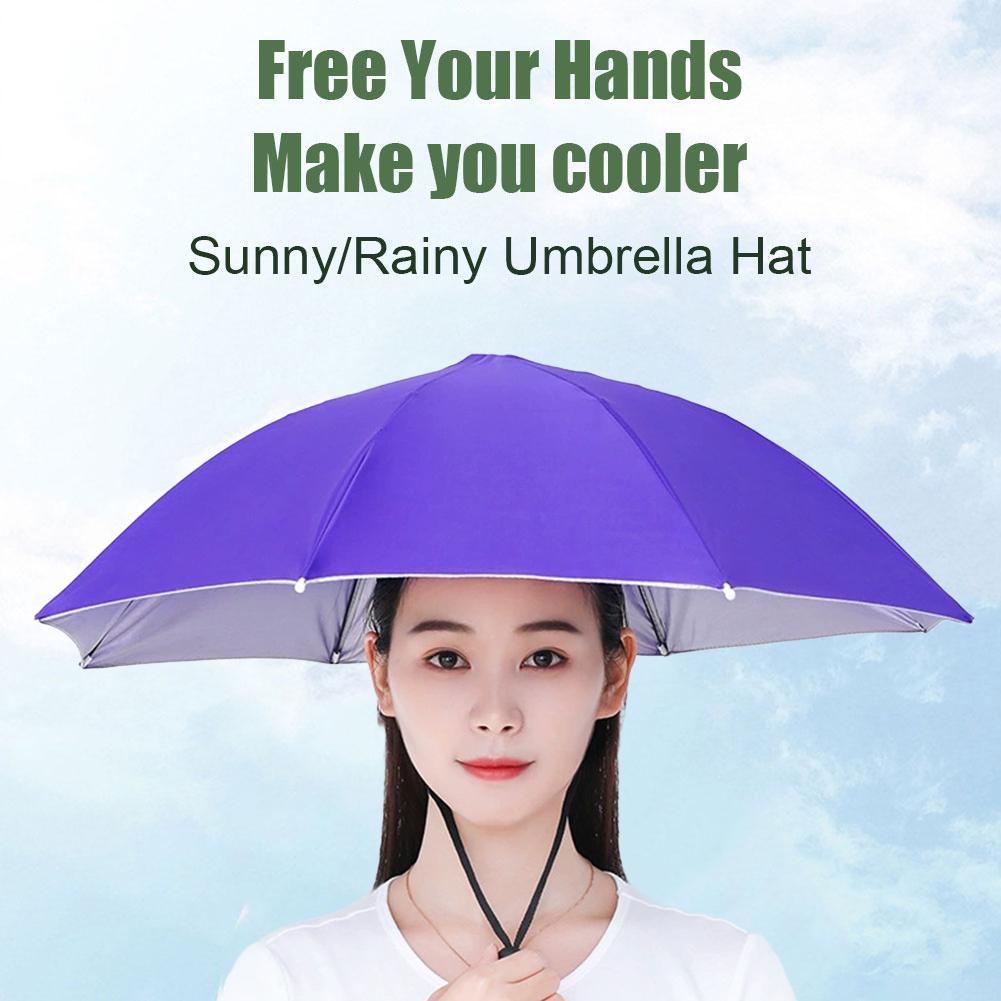2026年新型ヘッドマウント傘 折りたたみ式 防水UVカット - Outdoor Camping Umbrella のレビューと価格