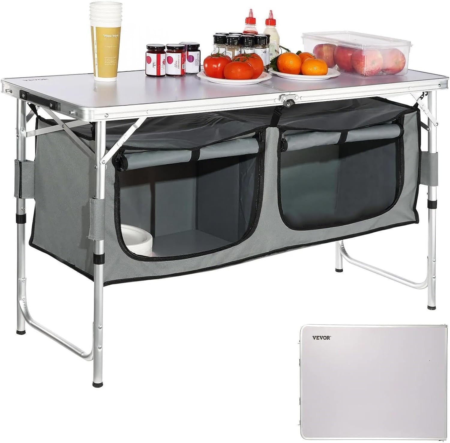 キャンプキッチンステーション、高さ調節可能な折りたたみ式アウ - Outdoor Camping Kitchen Setup のレビューと価格