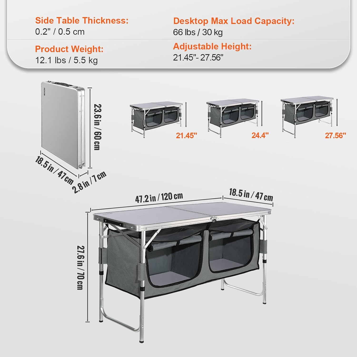 キャンプキッチンステーション、高さ調節可能な折りたたみ式アウ - Outdoor Camping Kitchen Setup のレビューと価格