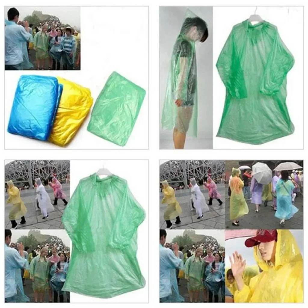 子供のための使い捨てレインコート,フード付きポンチョ,アウト - Camping Rain Poncho のレビューと価格