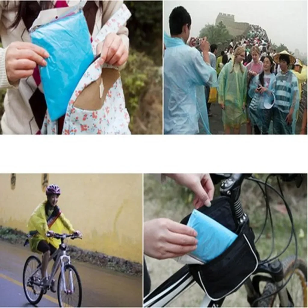 子供のための使い捨てレインコート,フード付きポンチョ,アウト - Camping Rain Poncho のレビューと価格