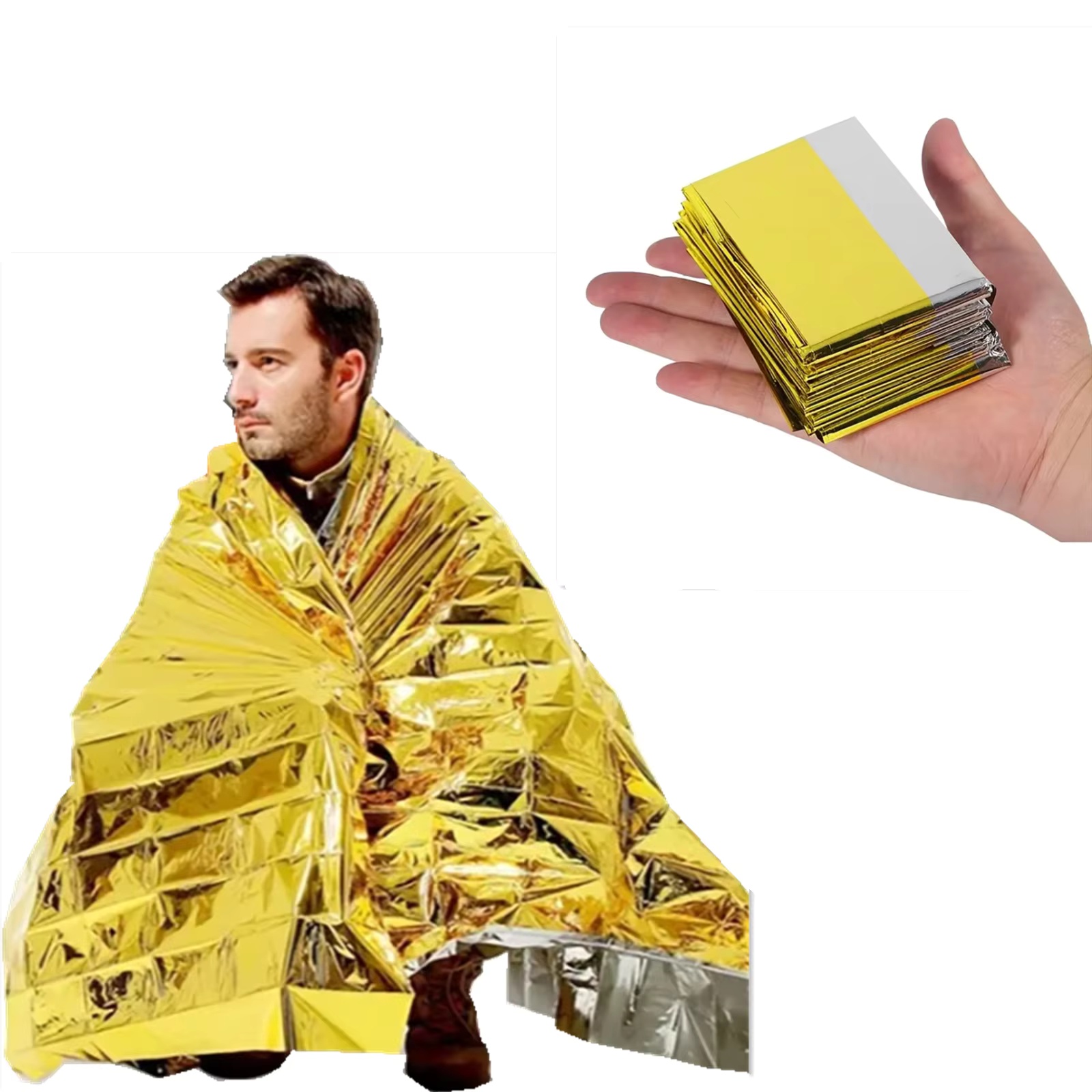 4 個の緊急ブランケット ホイルスペースブランケット NAS - Outdoor Camping Blanket のレビューと価格