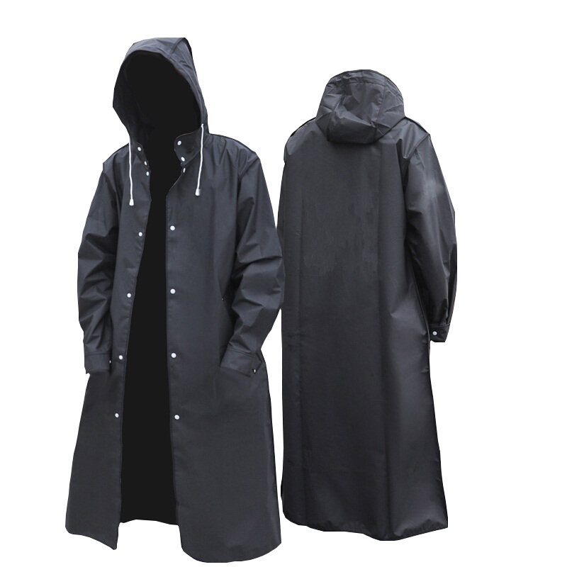 黒のファッション大人の防水ロングレインコート女性男性レインコ - Camping Rain Poncho のレビューと価格